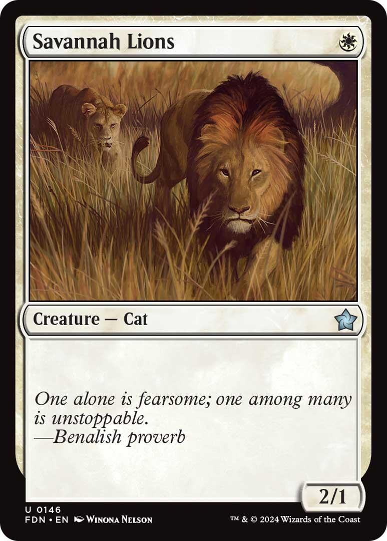 Image for Savannah Lions (146) (FDN) - Magic: The Gathering