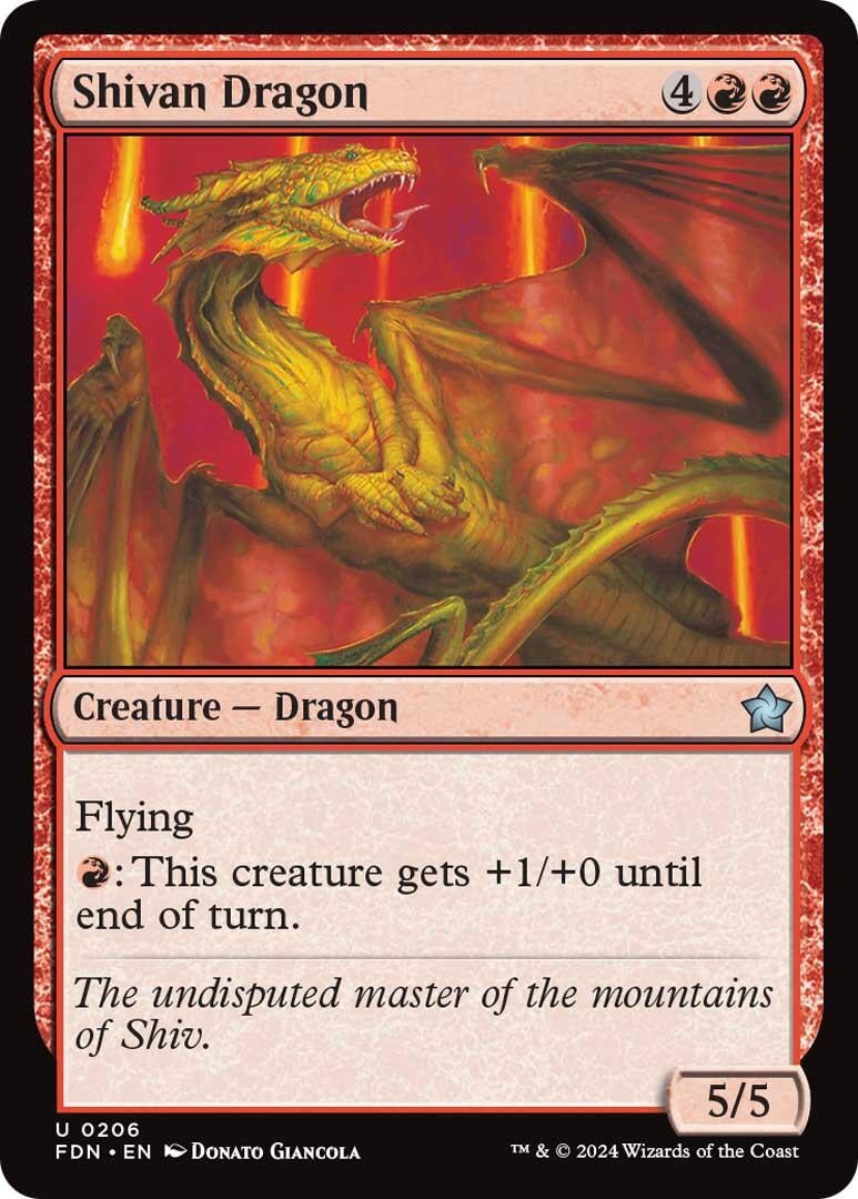Image for Shivan Dragon (206) (FDN) - Magic: The Gathering
