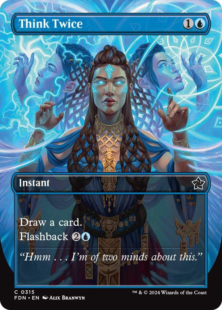 Image for Think Twice (Borderless) (315) (FDN) - Magic: The Gathering