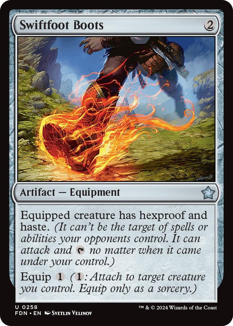 Image for Swiftfoot Boots (258) (FDN) - Magic: The Gathering