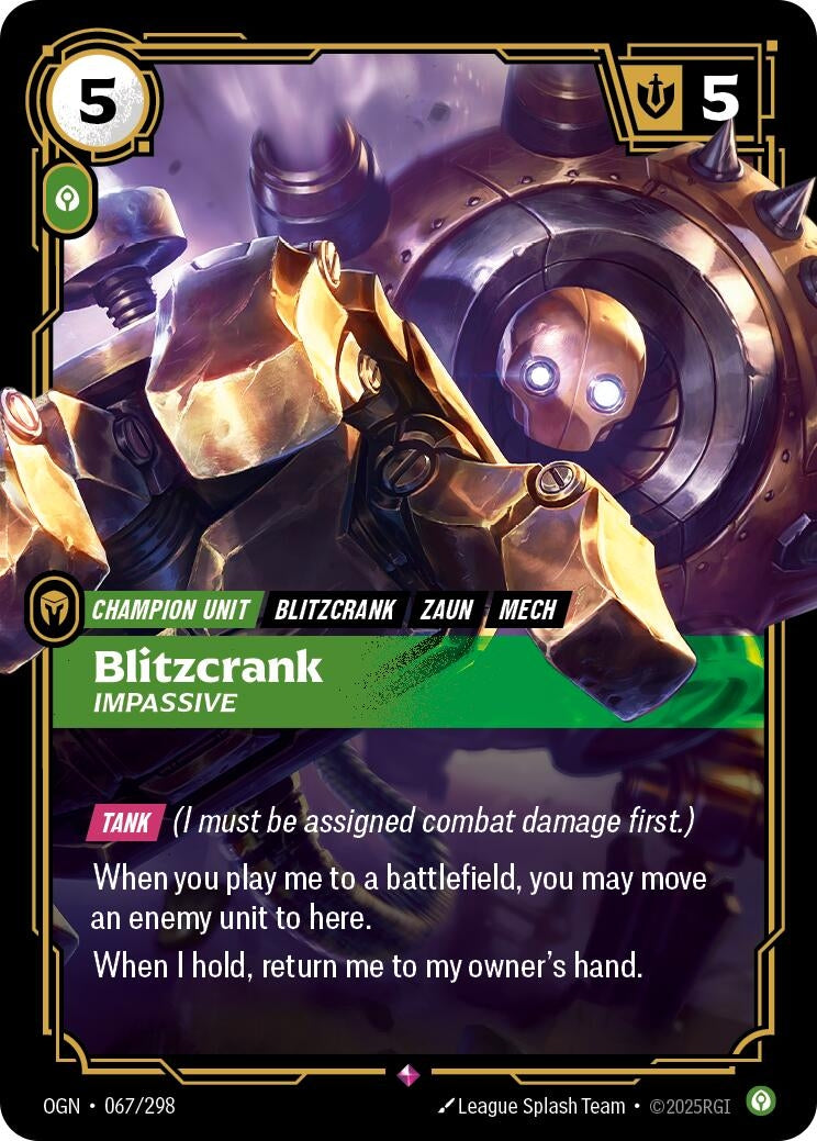 Image for Blitzcrank - Impassive (067/298) (OGN) - Riftbound: League of Legends Trading Card Game