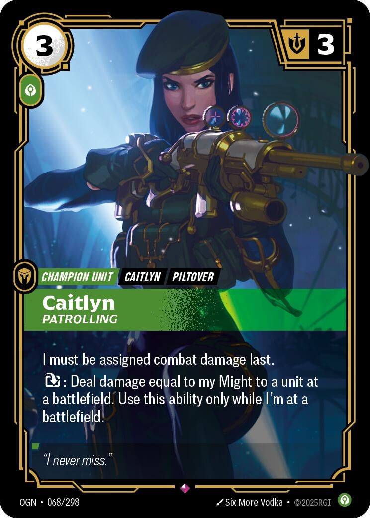 Image for Caitlyn - Patrolling (068/298) (OGN) - Riftbound: League of Legends Trading Card Game