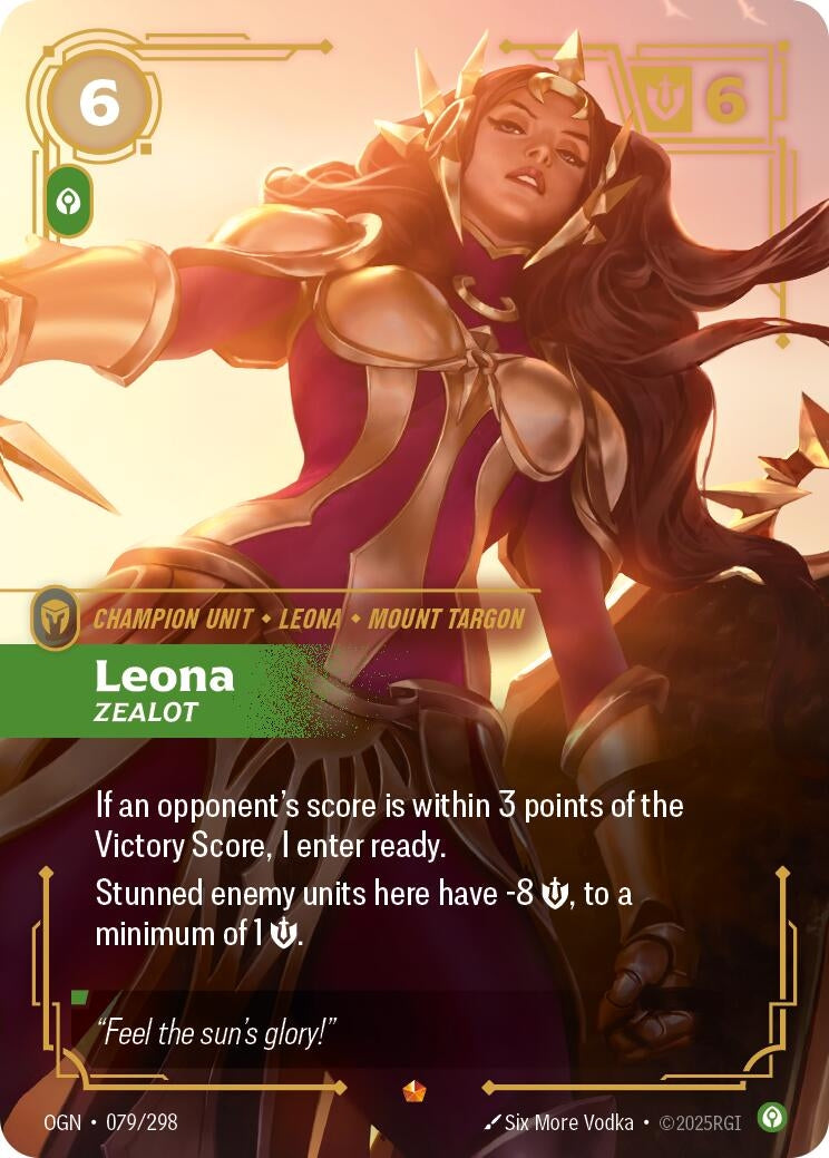 Image for Leona - Zealot (079/298) (OGN) - Riftbound: League of Legends Trading Card Game