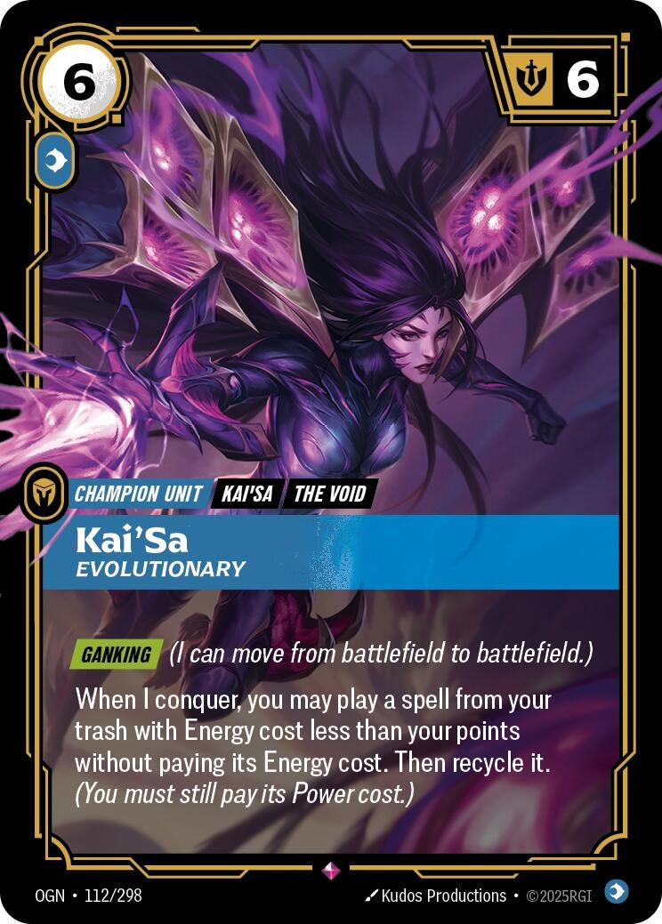 Image for Kai'Sa - Evolutionary (112/298) (OGN) - Riftbound: League of Legends Trading Card Game