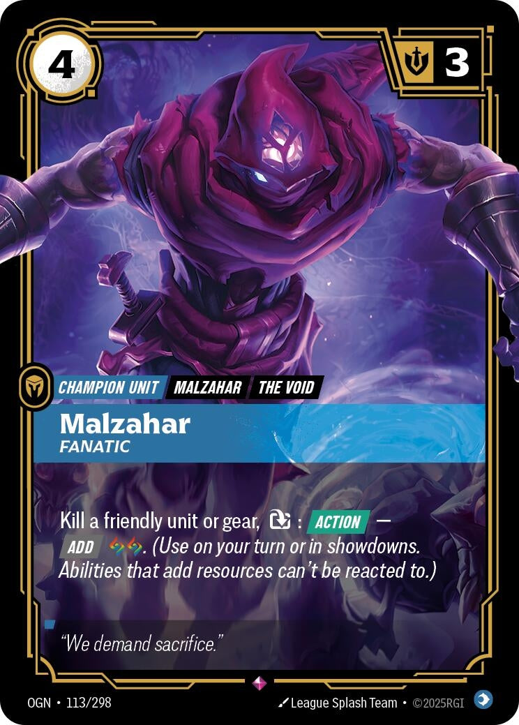 Image for Malzahar - Fanatic (113/298) (OGN) - Riftbound: League of Legends Trading Card Game