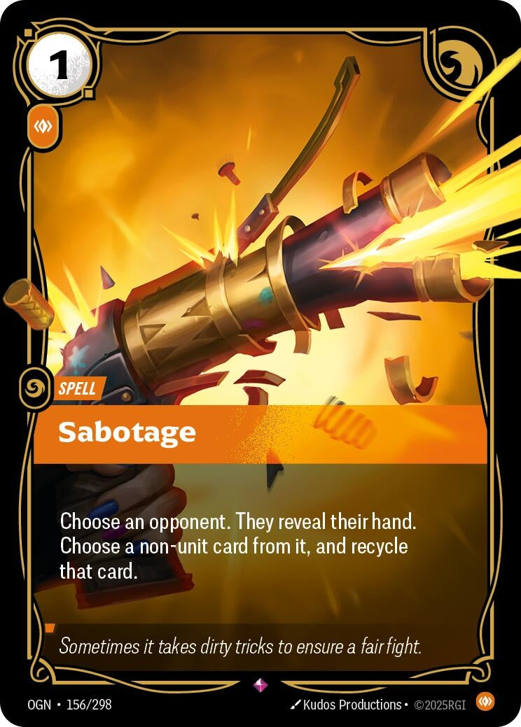 Image for Sabotage (156/298) (OGN) - Riftbound: League of Legends Trading Card Game