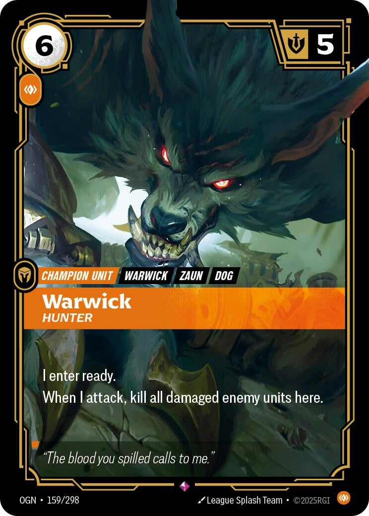Image for Warwick - Hunter (159/298) (OGN) - Riftbound: League of Legends Trading Card Game