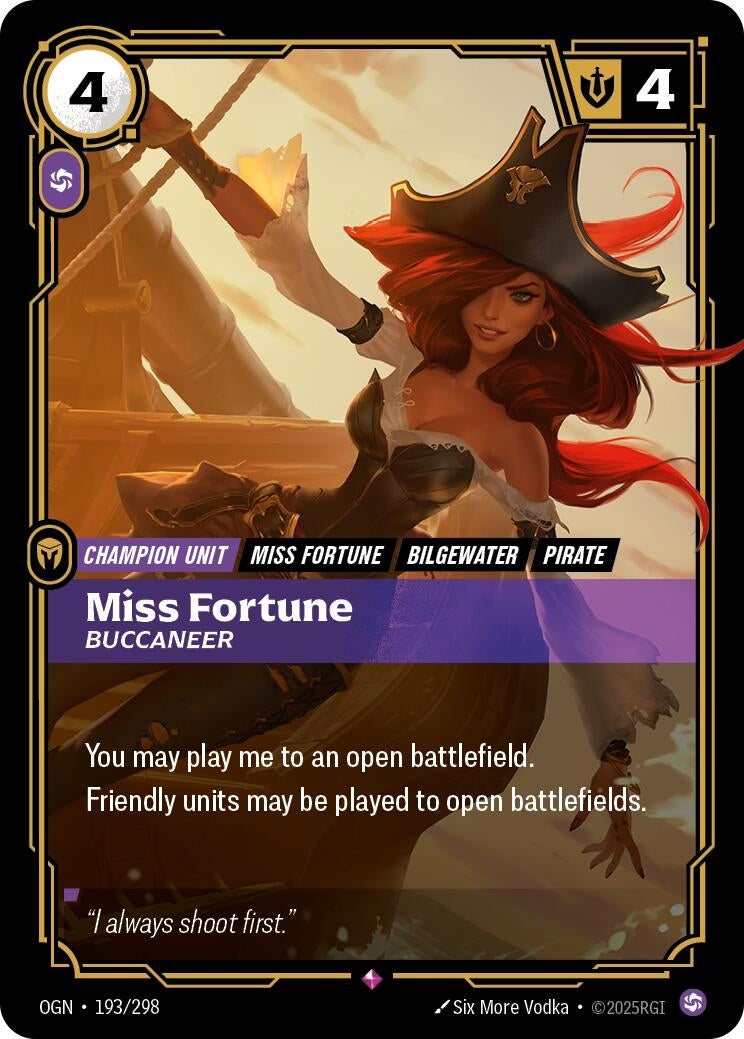 Image for Miss Fortune - Buccaneer (193/298) (OGN) - Riftbound: League of Legends Trading Card Game