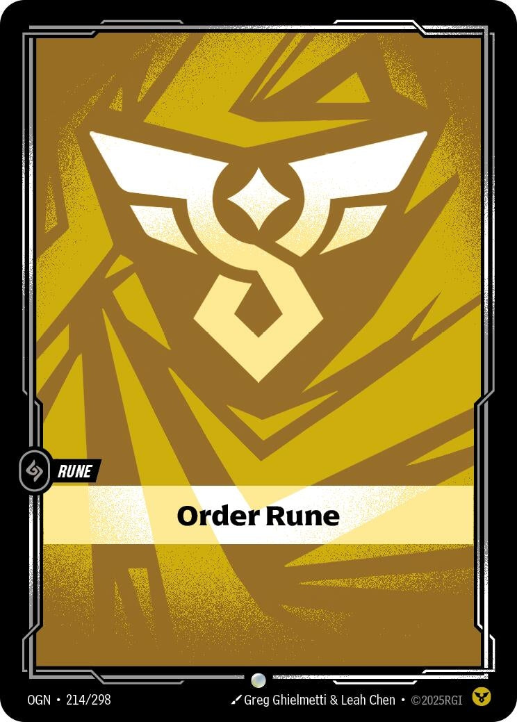 Image for Order Rune (214/298) (OGN) - Riftbound: League of Legends Trading Card Game