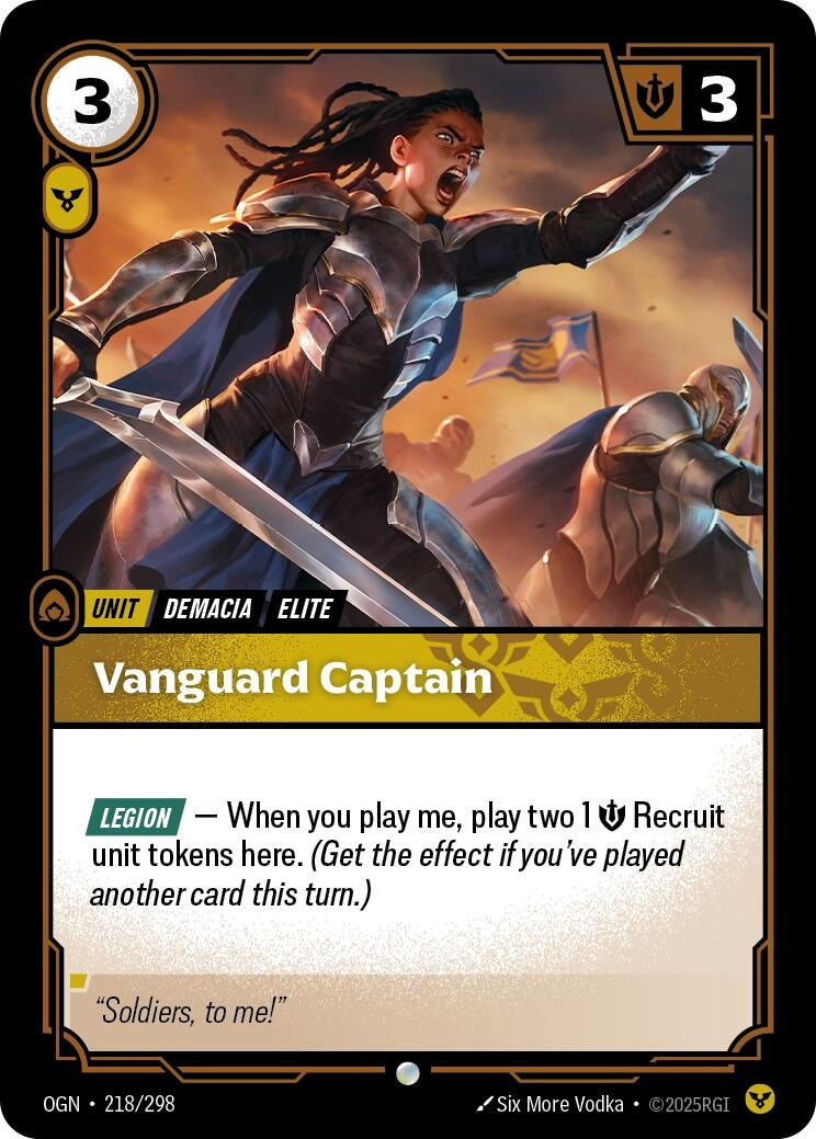 Image for Vanguard Captain (218/298) (OGN) - Riftbound: League of Legends Trading Card Game
