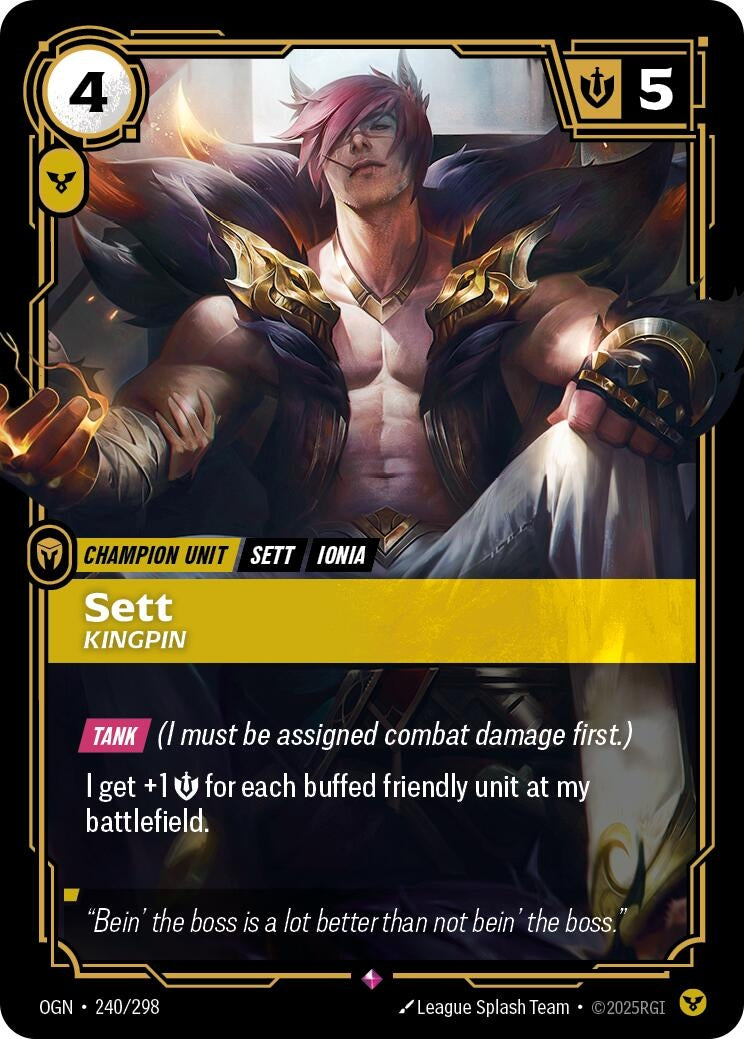 Image for Sett - Kingpin (240/298) (OGN) - Riftbound: League of Legends Trading Card Game