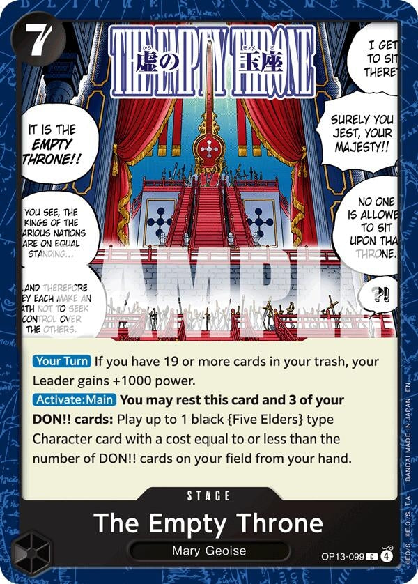 Image for The Empty Throne (Carrying On His Will) (OP13-099) - One Piece Card Game