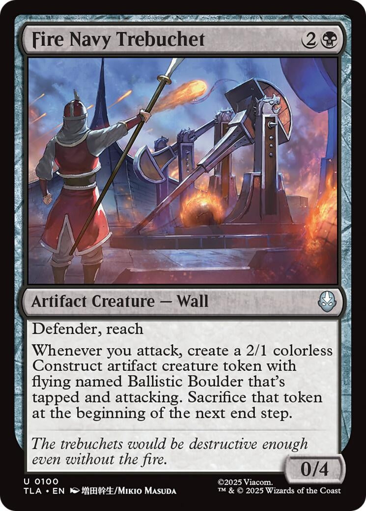 Image for Fire Navy Trebuchet (Avatar: The Last Airbender) (100) - Magic: The Gathering