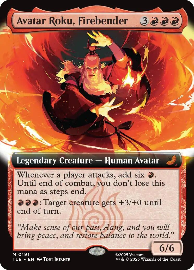 Image for Avatar Roku, Firebender (Extended Art) (Avatar: The Last Airbender: Eternal-Legal) (191) - Magic: The Gathering