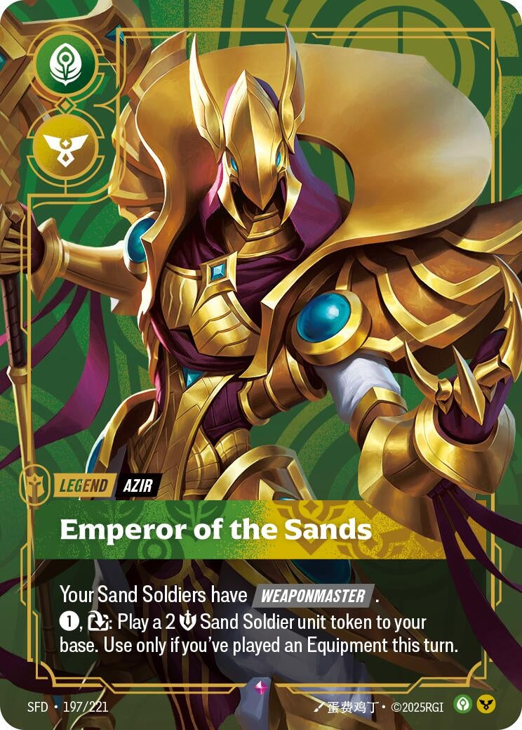 Image for Azir - Emperor of the Sands (Spiritforged) (197/221) - Riftbound: League of Legends Trading Card Game