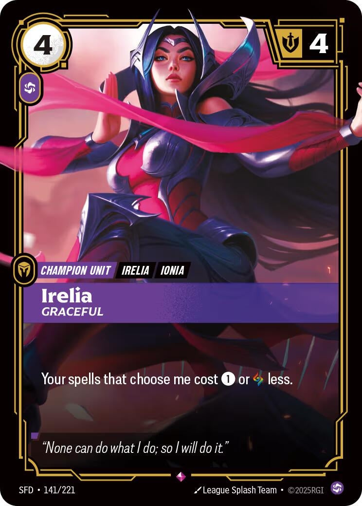 Image for Irelia - Graceful (Spiritforged) (141/221) - Riftbound: League of Legends Trading Card Game