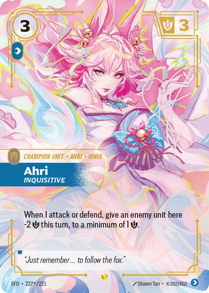 Image for Ahri - Inquisitive (Signature) (Spiritforged) (227*/221) - Riftbound: League of Legends Trading Card Game