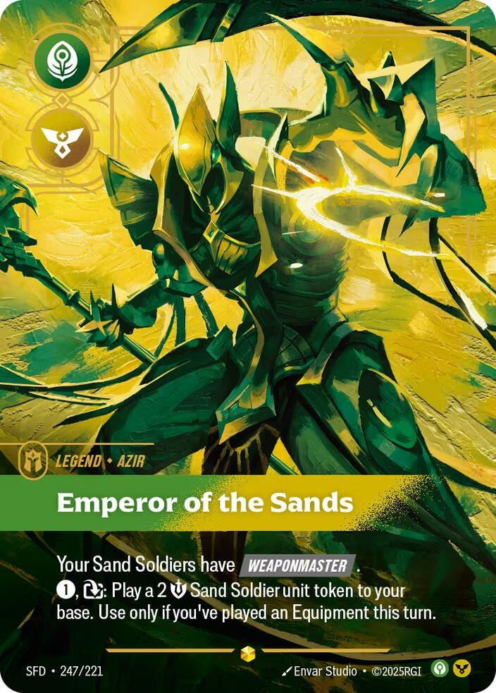 Image for Azir - Emperor of the Sands (Overnumbered) (Spiritforged) (247/221) - Riftbound: League of Legends Trading Card Game