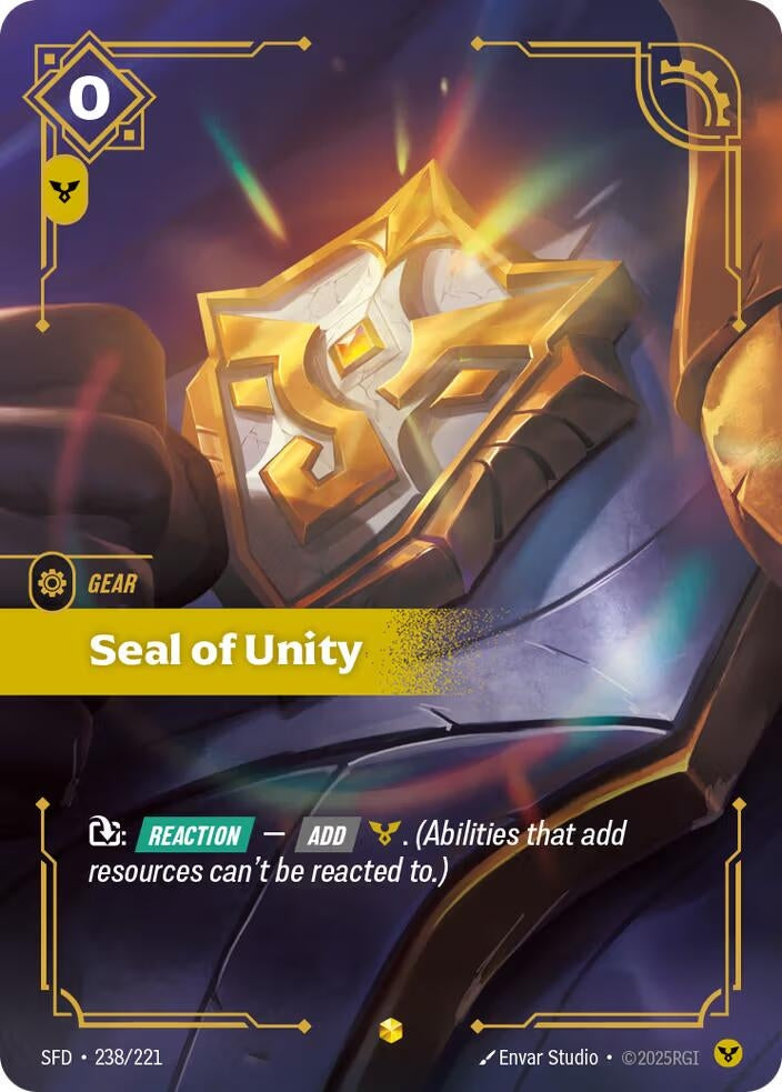 Image for Seal of Unity (Overnumbered) (Spiritforged) (238/221) - Riftbound: League of Legends Trading Card Game
