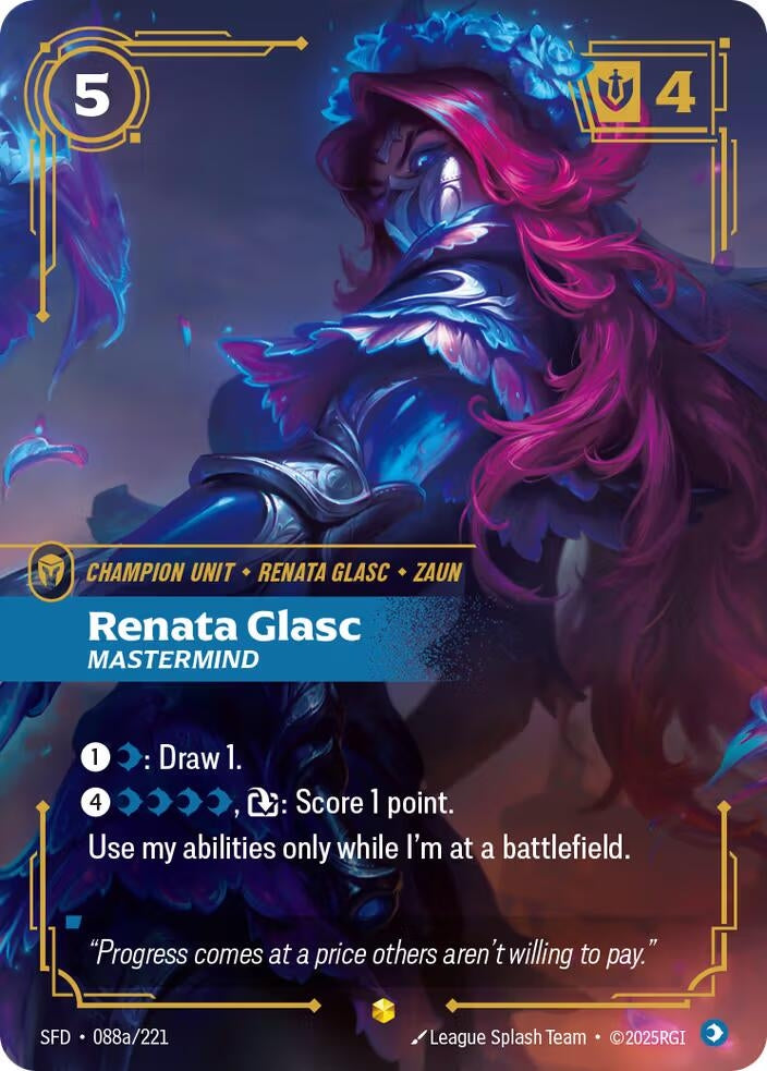 Image for Renata Glasc - Mastermind (Alternate Art) (Spiritforged) (088a/221) - Riftbound: League of Legends Trading Card Game