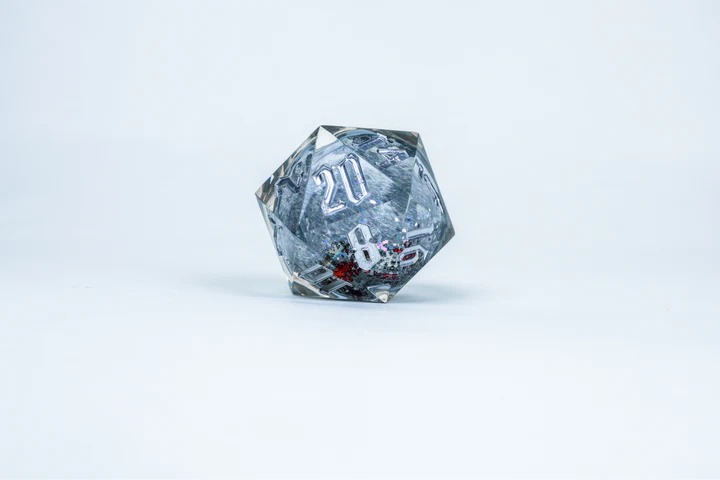 Christmas Silver Snow Globe D20 22mm with Ornament Ball