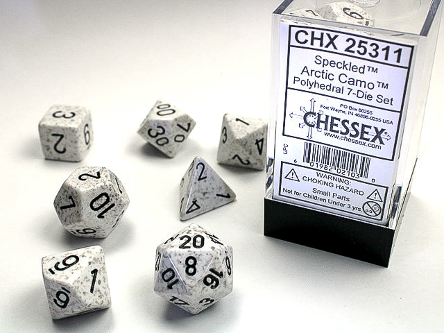 SPECKLED 7-DIE SET ARCTIC CAMO DICE SET