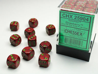 SPECKLED 36D6 STRAWBERRY 12MM DICE SET