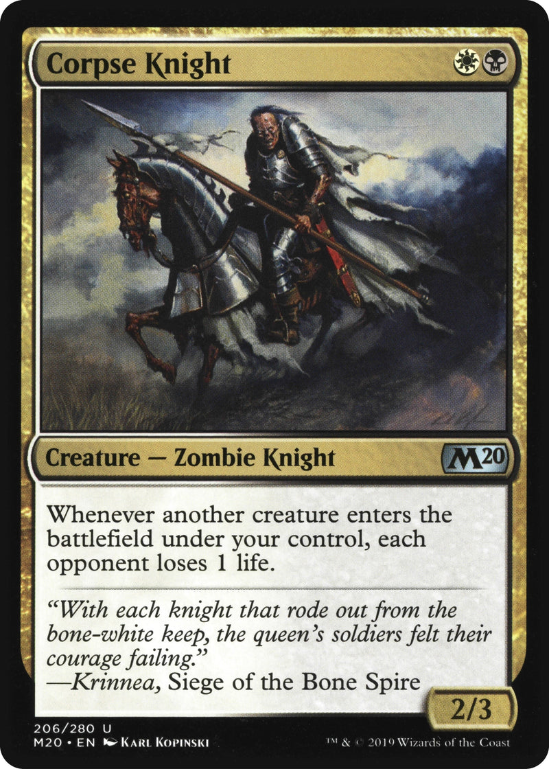 Image for Corpse Knight (2/3 Misprint) (206) (M20) - Magic: The Gathering