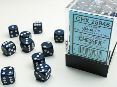 SPECKLED 36D6 STEALTH 12MM DICE SET