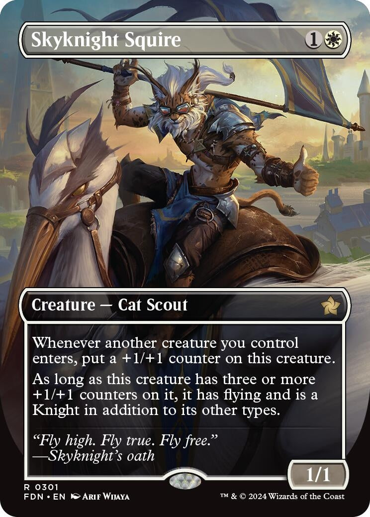 Image for Skyknight Squire (Borderless) (301) (FDN) - Magic: The Gathering
