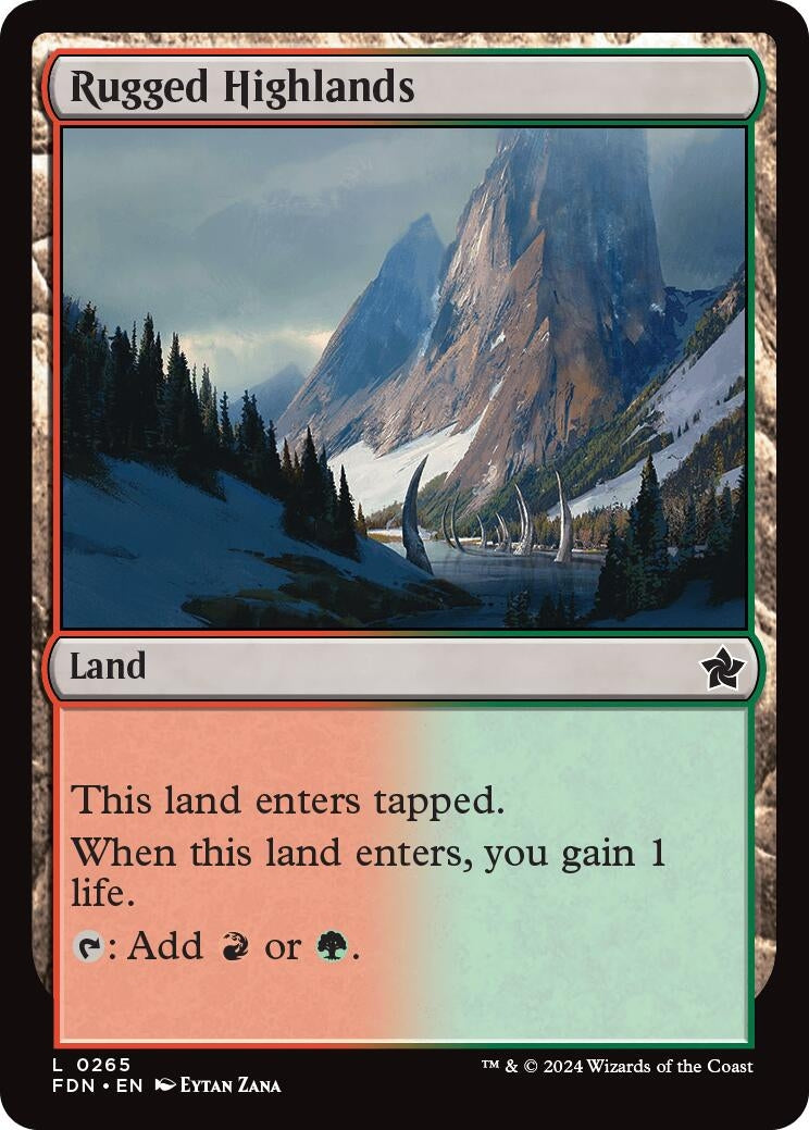 Image for Rugged Highlands (265) (FDN) - Magic: The Gathering