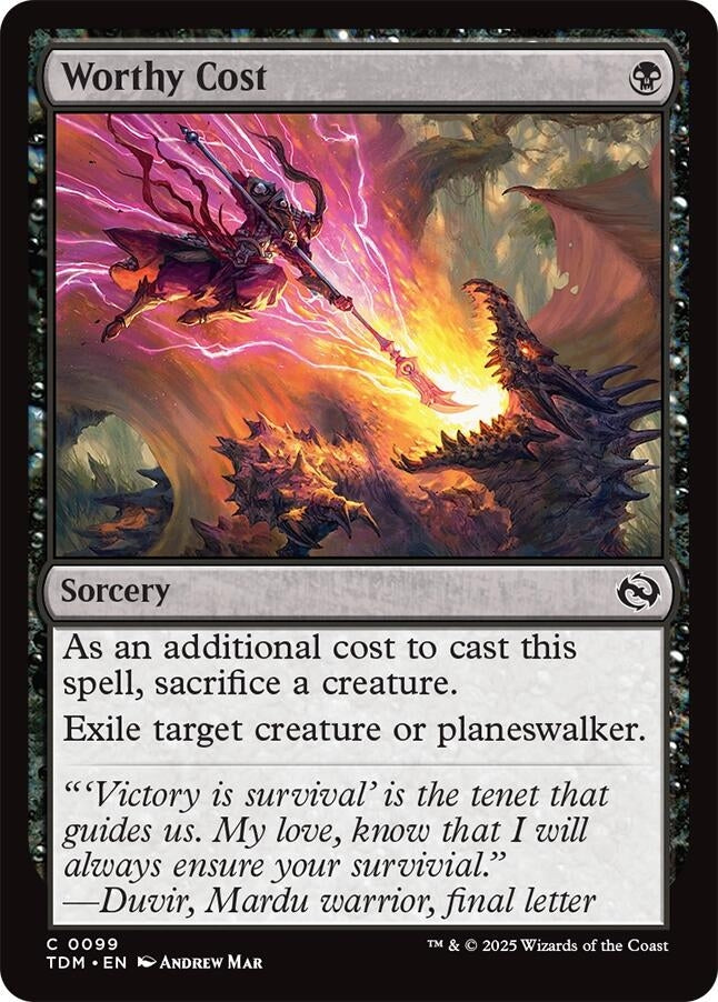 Image for Worthy Cost (99) (TDM) - Magic: The Gathering