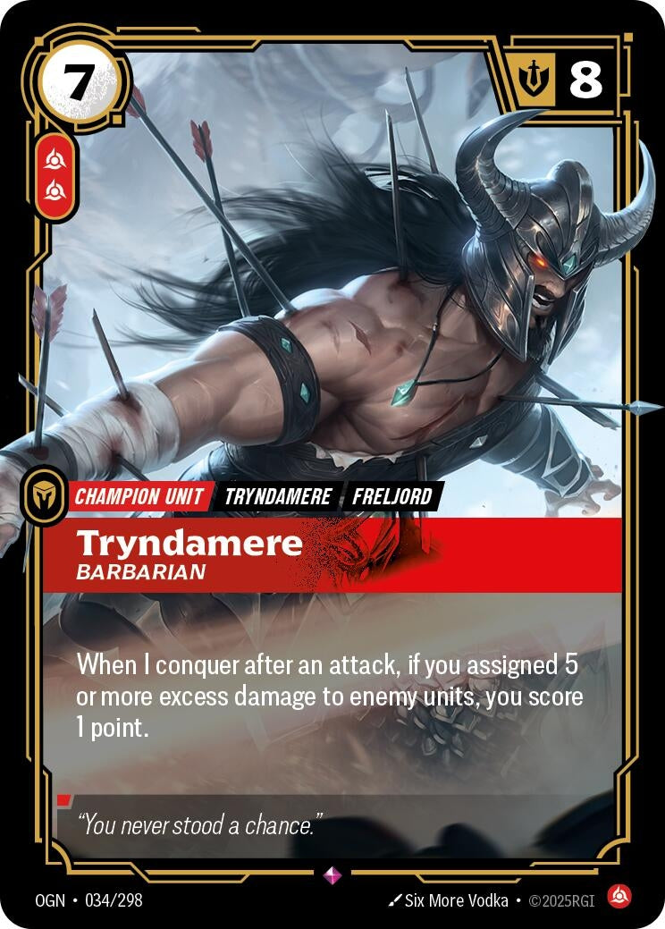 Image for Tryndamere - Barbarian (034/298) (OGN) - Riftbound: League of Legends Trading Card Game