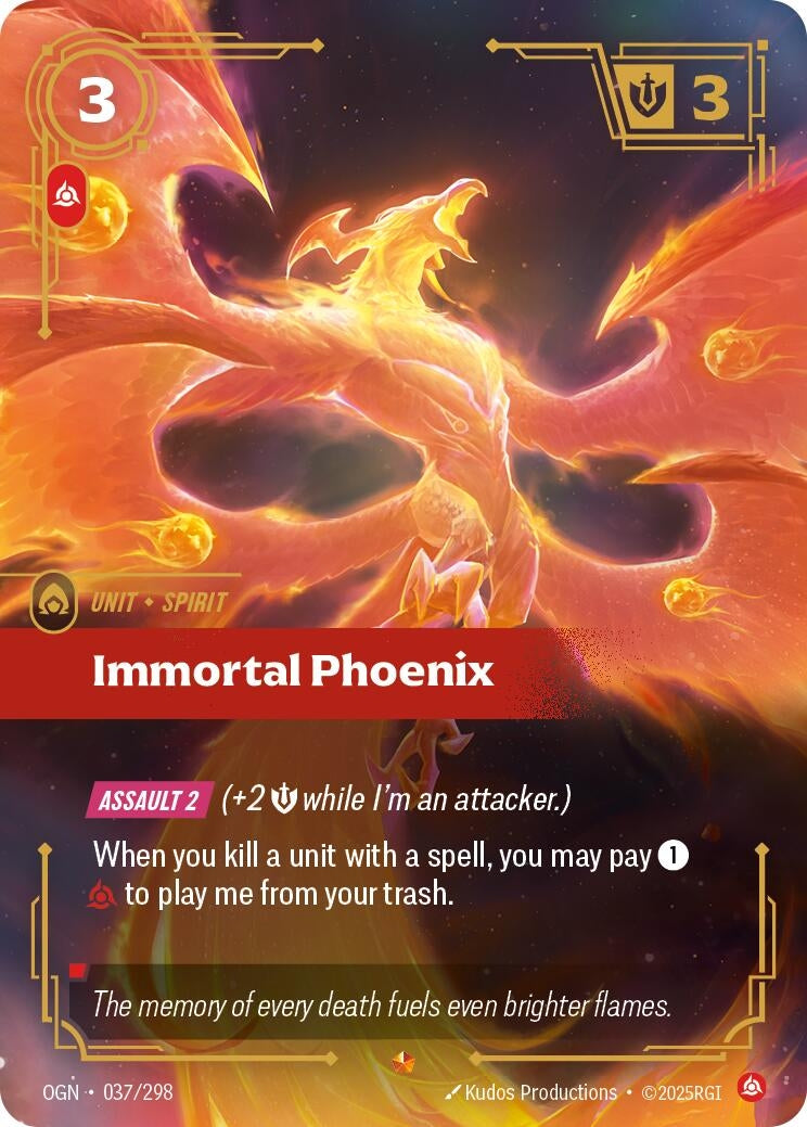 Image for Immortal Phoenix (037/298) (OGN) - Riftbound: League of Legends Trading Card Game