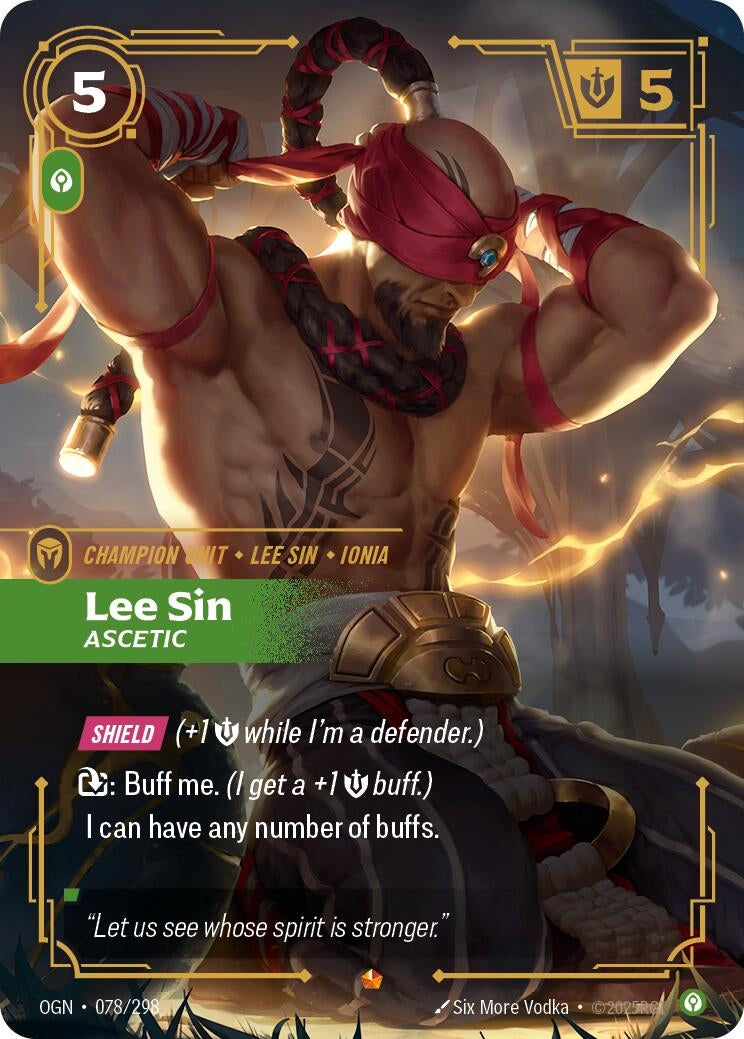 Image for Lee Sin - Ascetic (078/298) (OGN) - Riftbound: League of Legends Trading Card Game