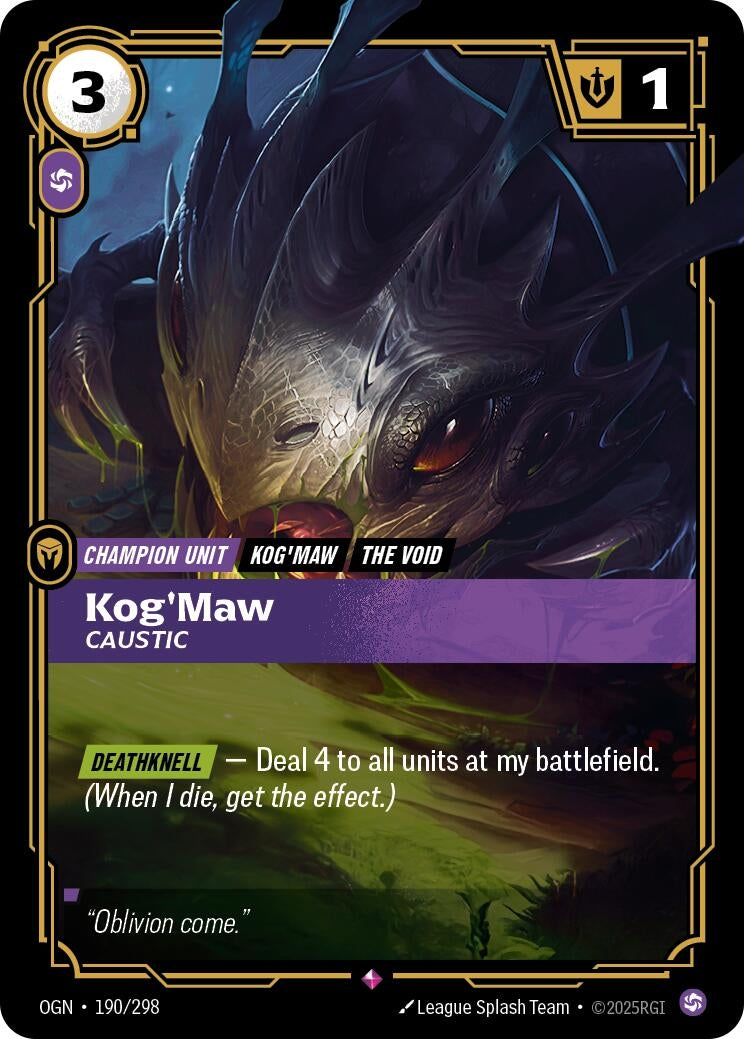 Image for Kog'Maw - Caustic (190/298) (OGN) - Riftbound: League of Legends Trading Card Game