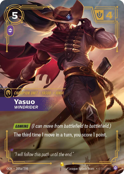 Yasuo - Windrider (Alternate Art) (205a/298) (OGN)