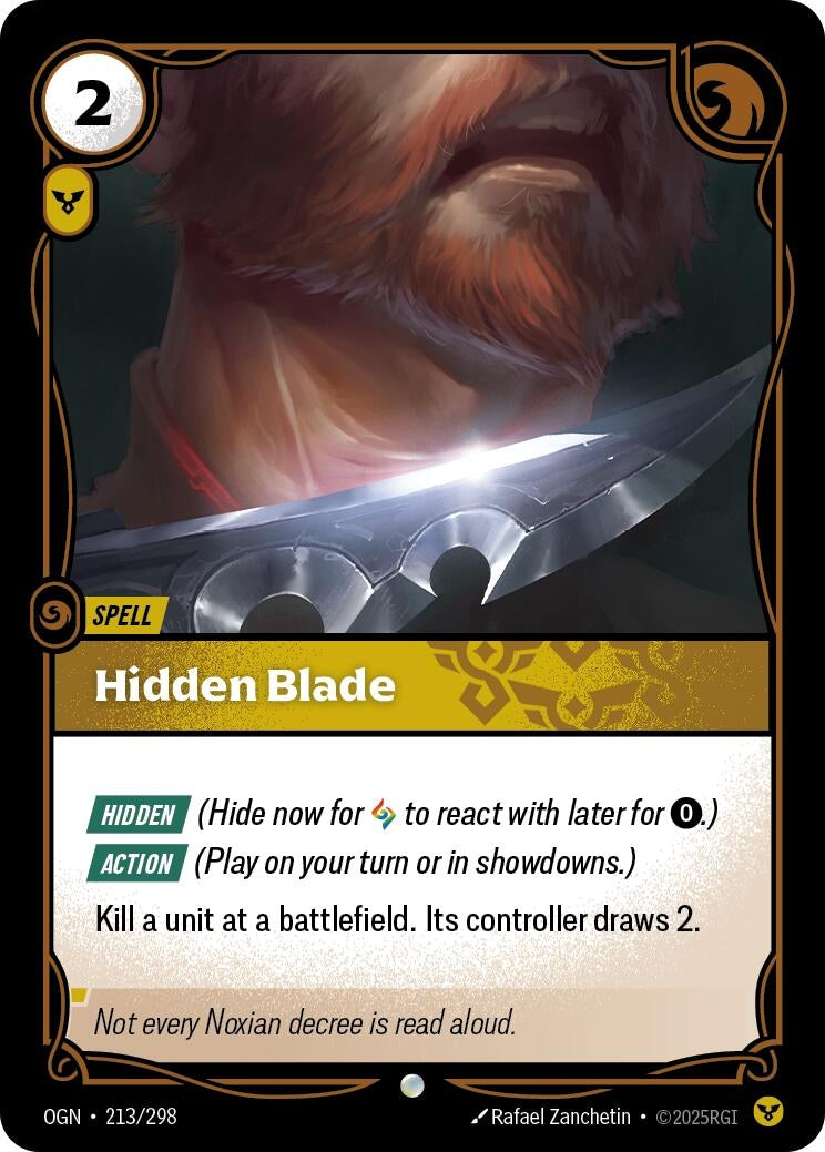 Image for Hidden Blade (213/298) (OGN) - Riftbound: League of Legends Trading Card Game