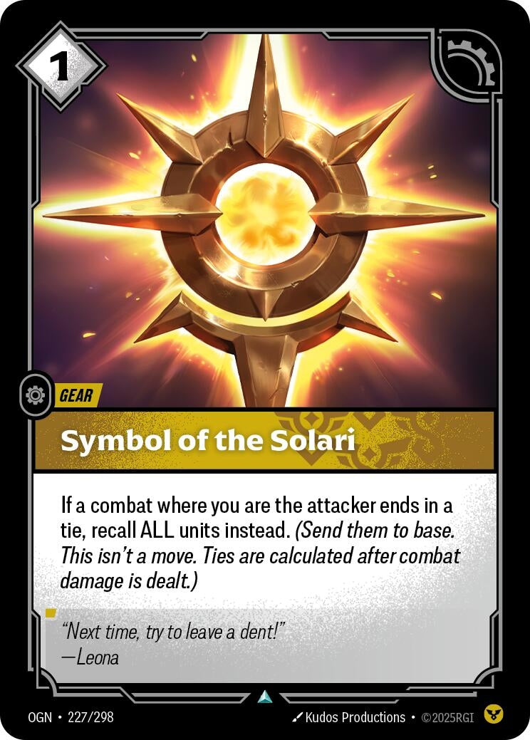 Image for Symbol of the Solari (227/298) (OGN) - Riftbound: League of Legends Trading Card Game