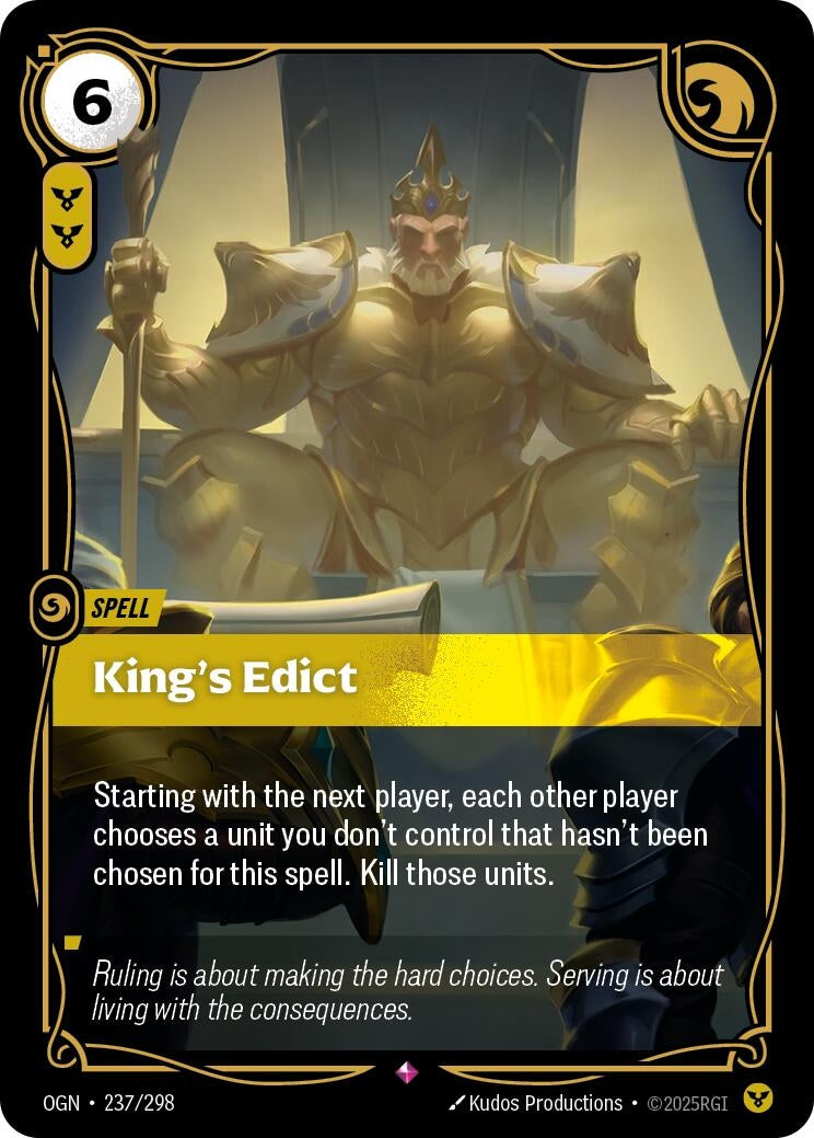 Image for King's Edict (237/298) (OGN) - Riftbound: League of Legends Trading Card Game