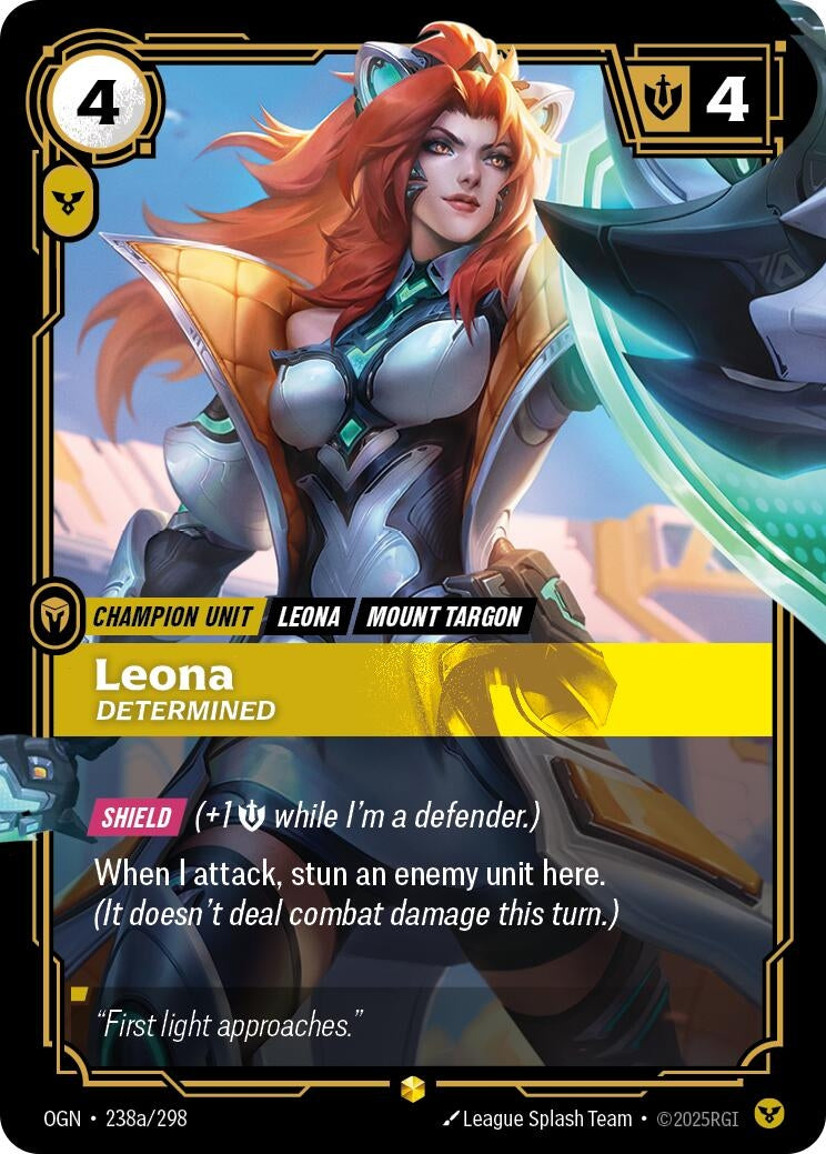 Image for Leona - Determined (Alternate Art) (238a/298) (OGN) - Riftbound: League of Legends Trading Card Game