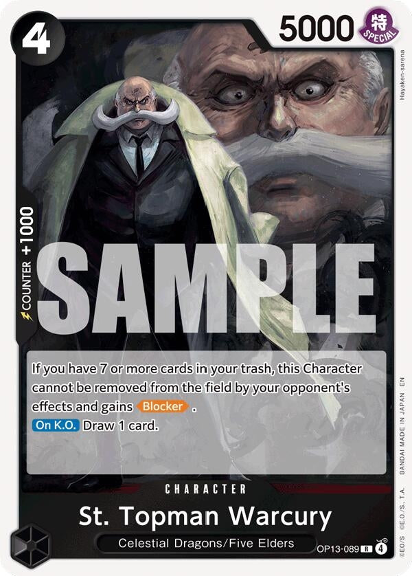 Image for St. Topman Warcury (Carrying On His Will) (OP13-089) - One Piece Card Game