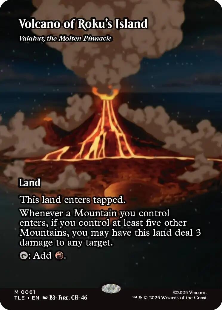Image for Volcano of Roku's Island - Valakut, the Molten Pinnacle (Avatar: The Last Airbender: Eternal-Legal) (61) - Magic: The Gathering