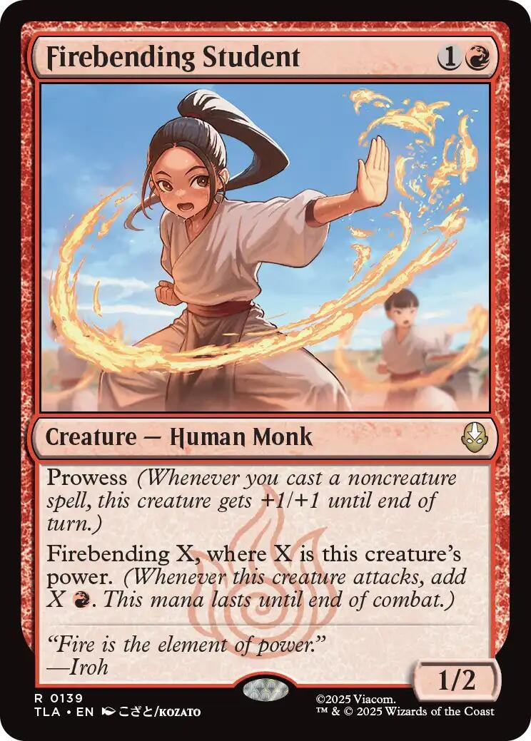 Image for Firebending Student (Avatar: The Last Airbender) (139) - Magic: The Gathering
