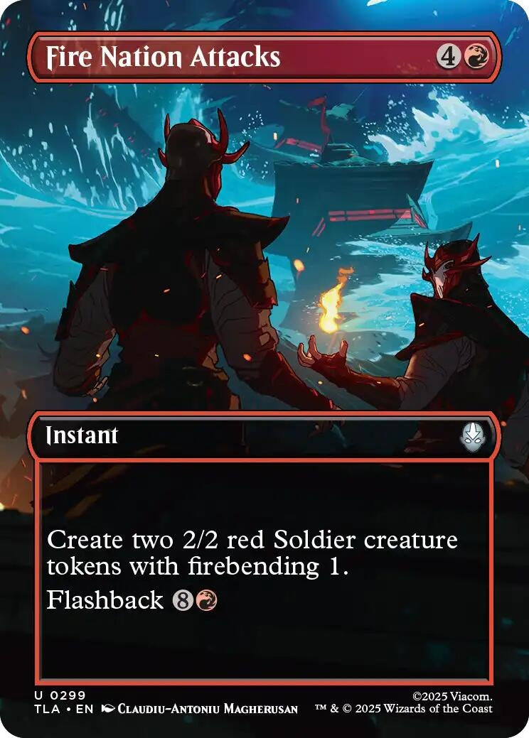 Image for Fire Nation Attacks (Borderless) (Avatar: The Last Airbender) (299) - Magic: The Gathering
