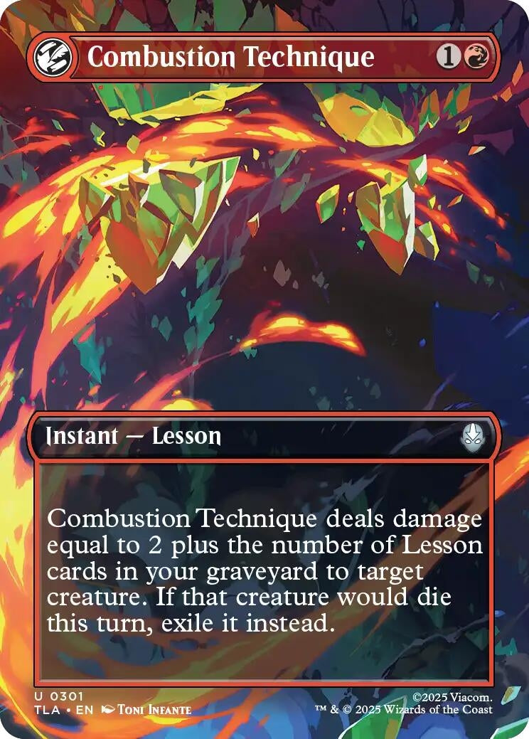 Image for Combustion Technique (Borderless) (Avatar: The Last Airbender) (301) - Magic: The Gathering