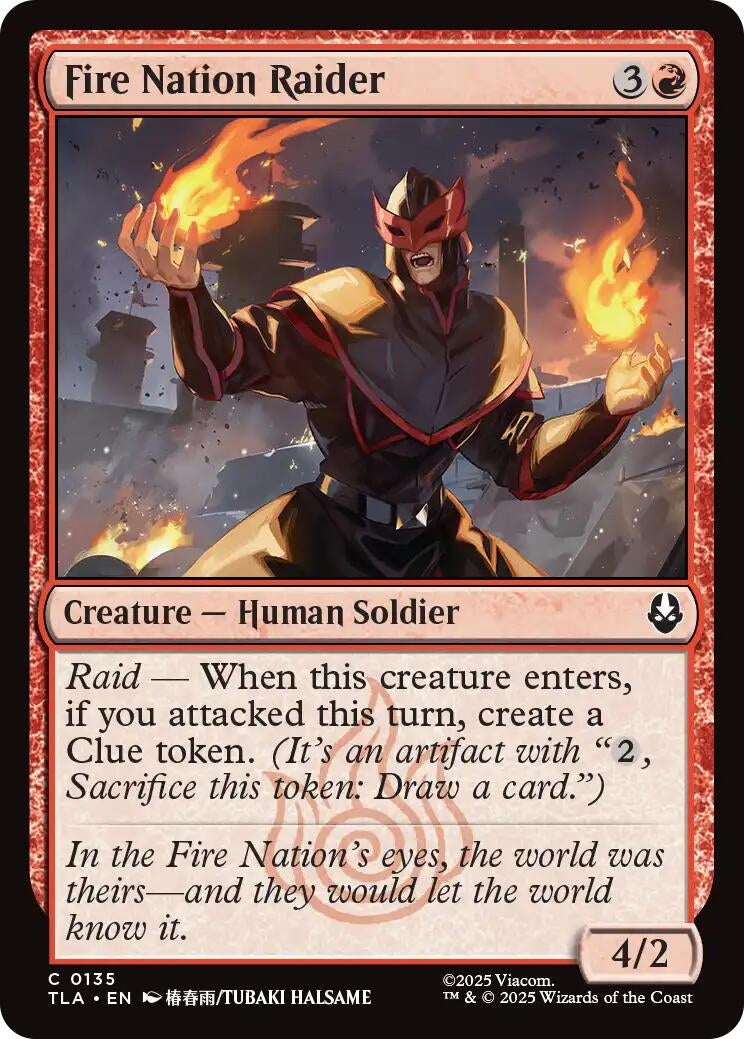 Image for Fire Nation Raider (Avatar: The Last Airbender) (135) - Magic: The Gathering