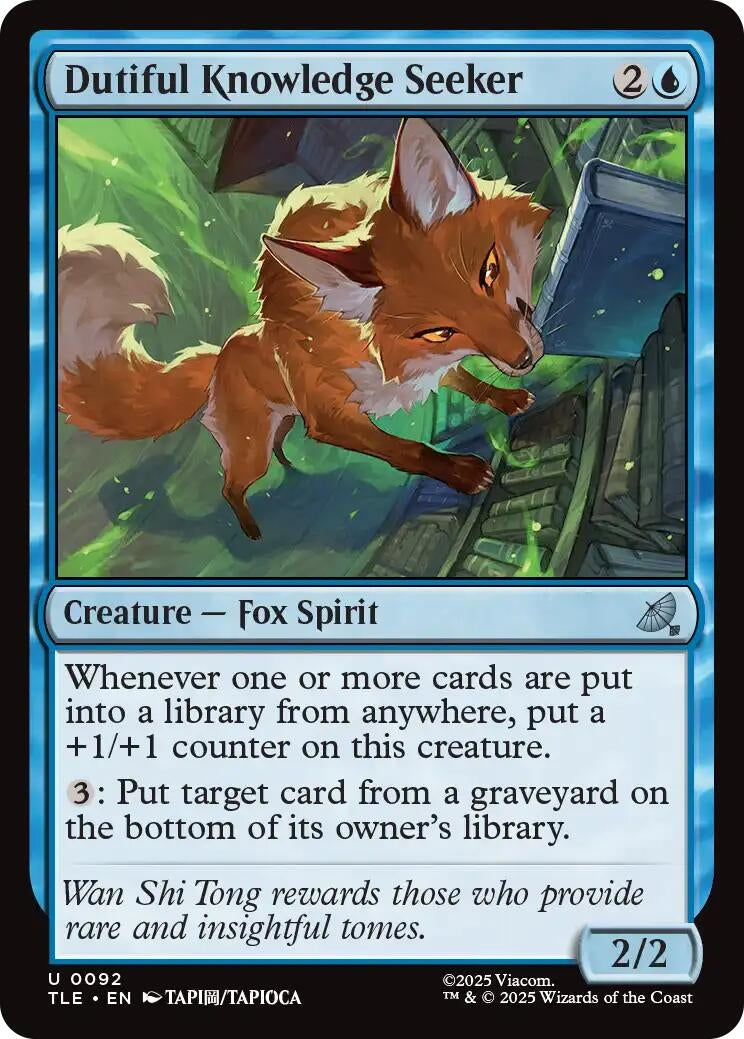 Image for Dutiful Knowledge Seeker (Avatar: The Last Airbender: Eternal-Legal) (92) - Magic: The Gathering