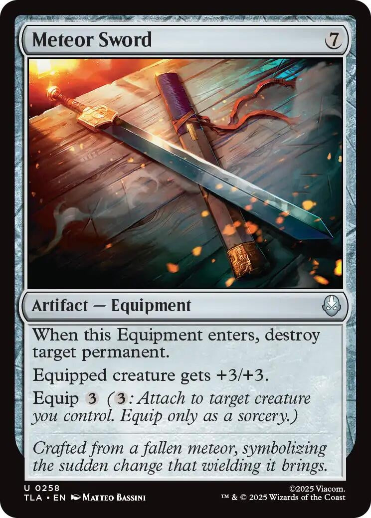 Image for Meteor Sword (Avatar: The Last Airbender) (258) - Magic: The Gathering