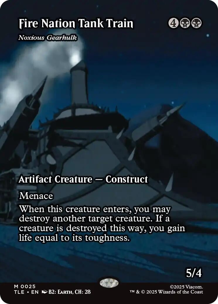 Image for Fire Nation Tank Train - Noxious Gearhulk (Borderless) (Avatar: The Last Airbender: Eternal-Legal) (25) - Magic: The Gathering